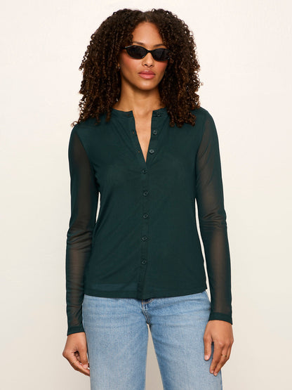 Sanctuary Clothing Deals - Mesh Long Sleeve Cardigan Forest
