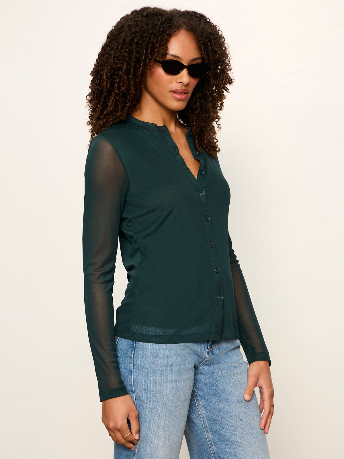 Sanctuary Clothing Deals - Mesh Long Sleeve Cardigan Forest