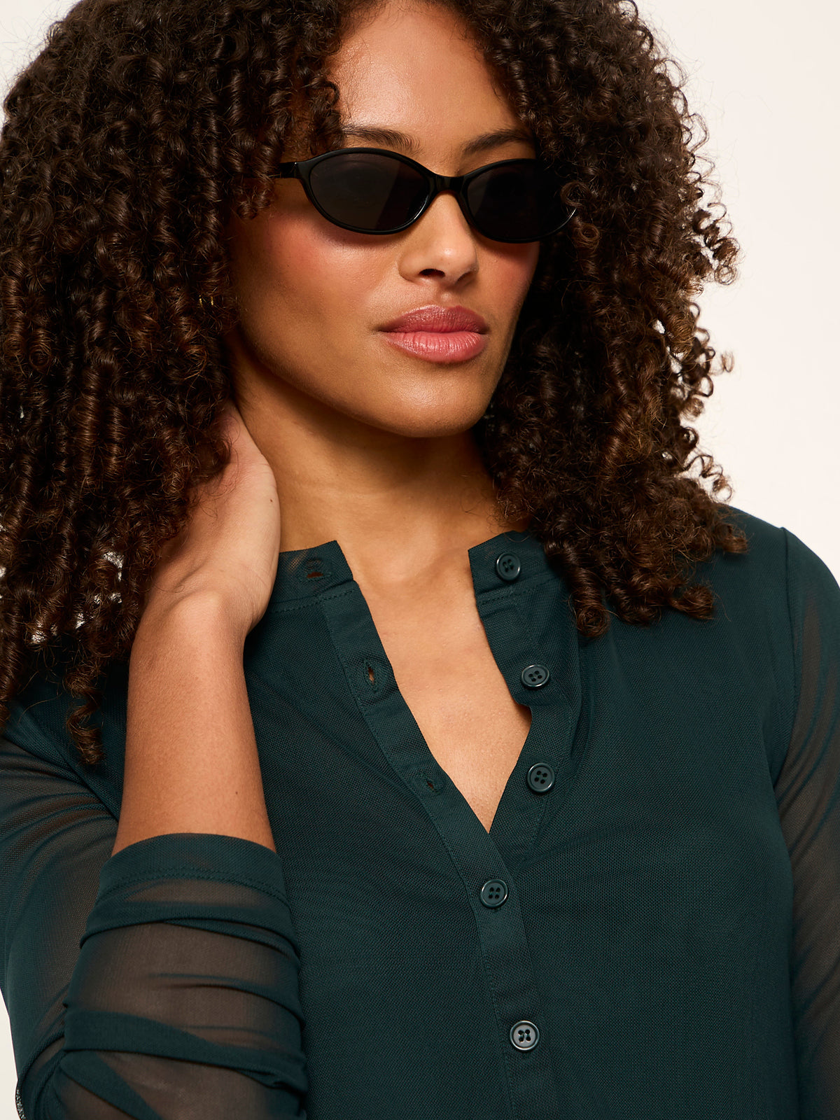 Sanctuary Clothing Deals - Mesh Long Sleeve Cardigan Forest