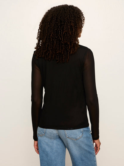 Sanctuary Clothing Trending - Mesh Long Sleeve Cardigan Black