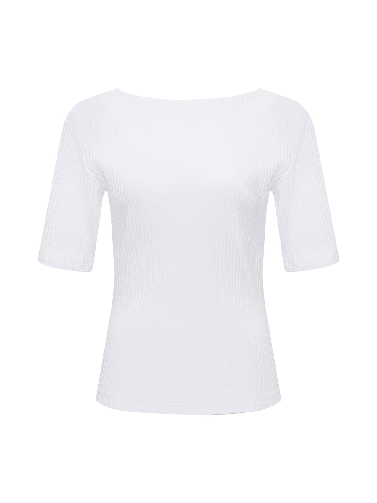 Sanctuary Clothing Classic - BOATNECK RIBBED TOP WHITE