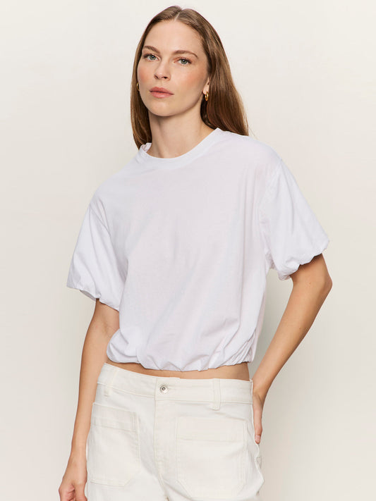 Sanctuary Clothing Great Value - PLEAT BUBBLE TEE WHITE