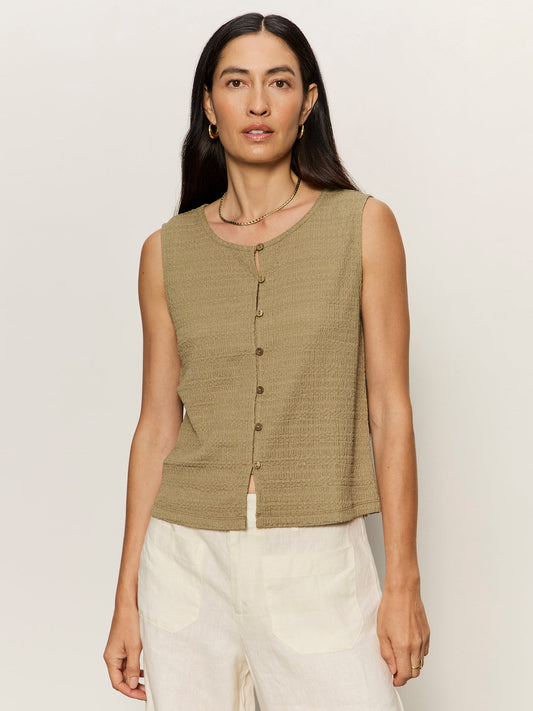 Sanctuary Clothing Sale - TEXTURED VACATION SHELL COVERT GREEN