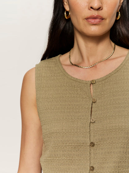 Sanctuary Clothing Sale - TEXTURED VACATION SHELL COVERT GREEN