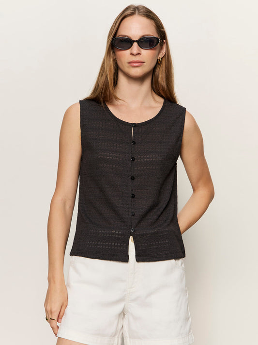 Sanctuary Clothing Sale - TEXTURED VACATION SHELL BLACK