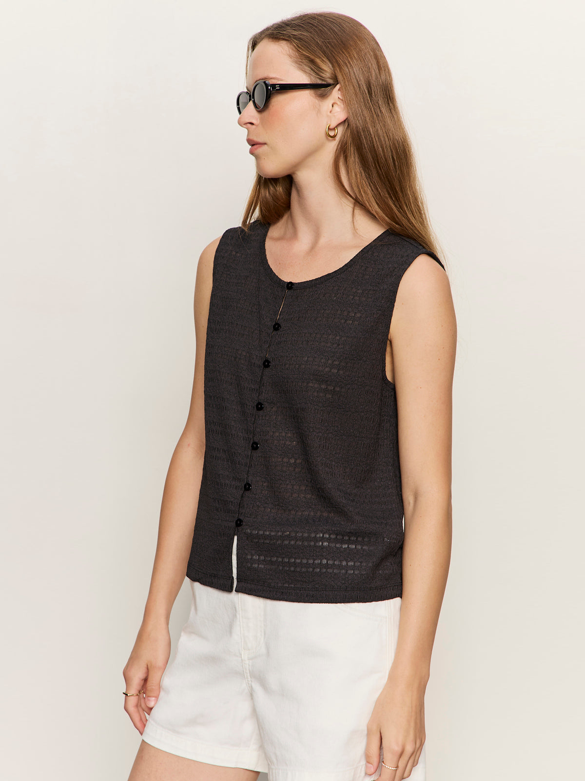 Sanctuary Clothing Sale - TEXTURED VACATION SHELL BLACK