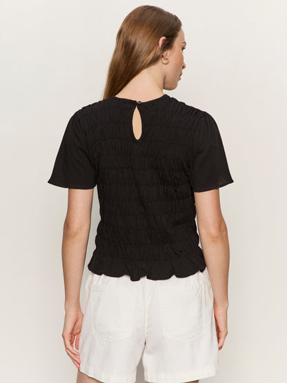 Sanctuary Clothing Everyday - BETTER TOGETHER SMOCKED TOP BLACK