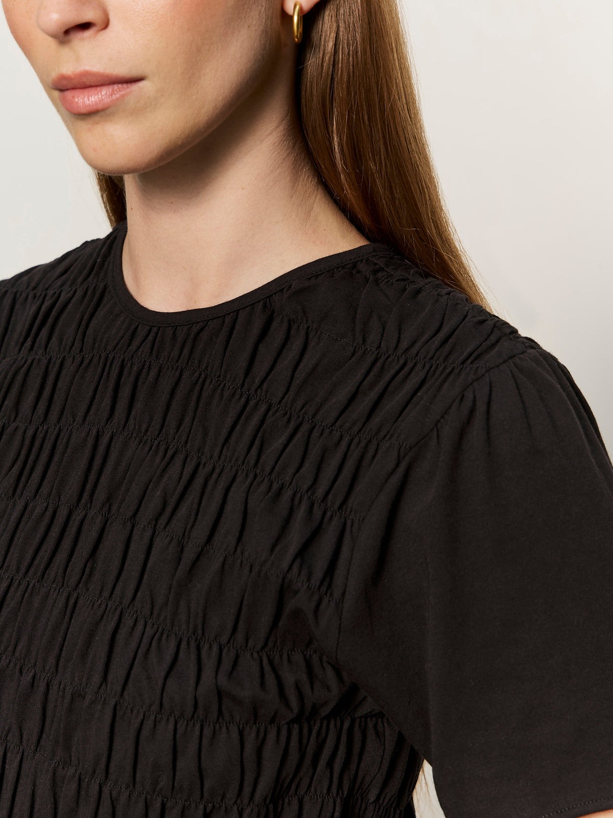 Sanctuary Clothing Everyday - BETTER TOGETHER SMOCKED TOP BLACK