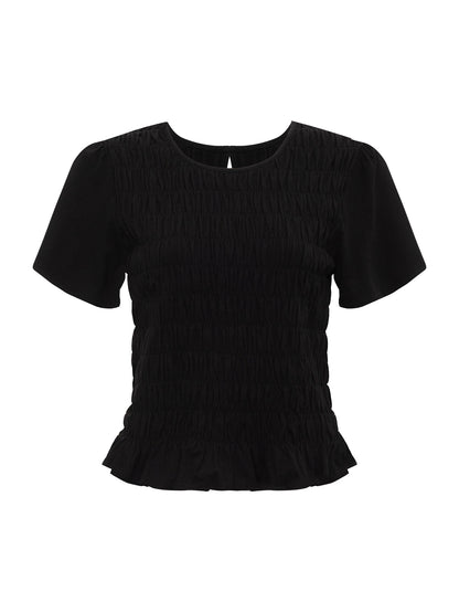 Sanctuary Clothing Everyday - BETTER TOGETHER SMOCKED TOP BLACK