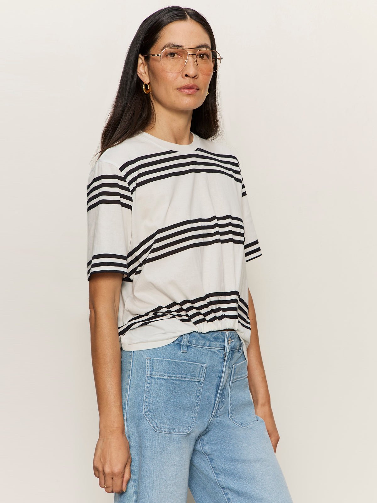 Sanctuary Clothing Everyday - TUCK IT UNDER TEE CHALK / BLACK STRIPE