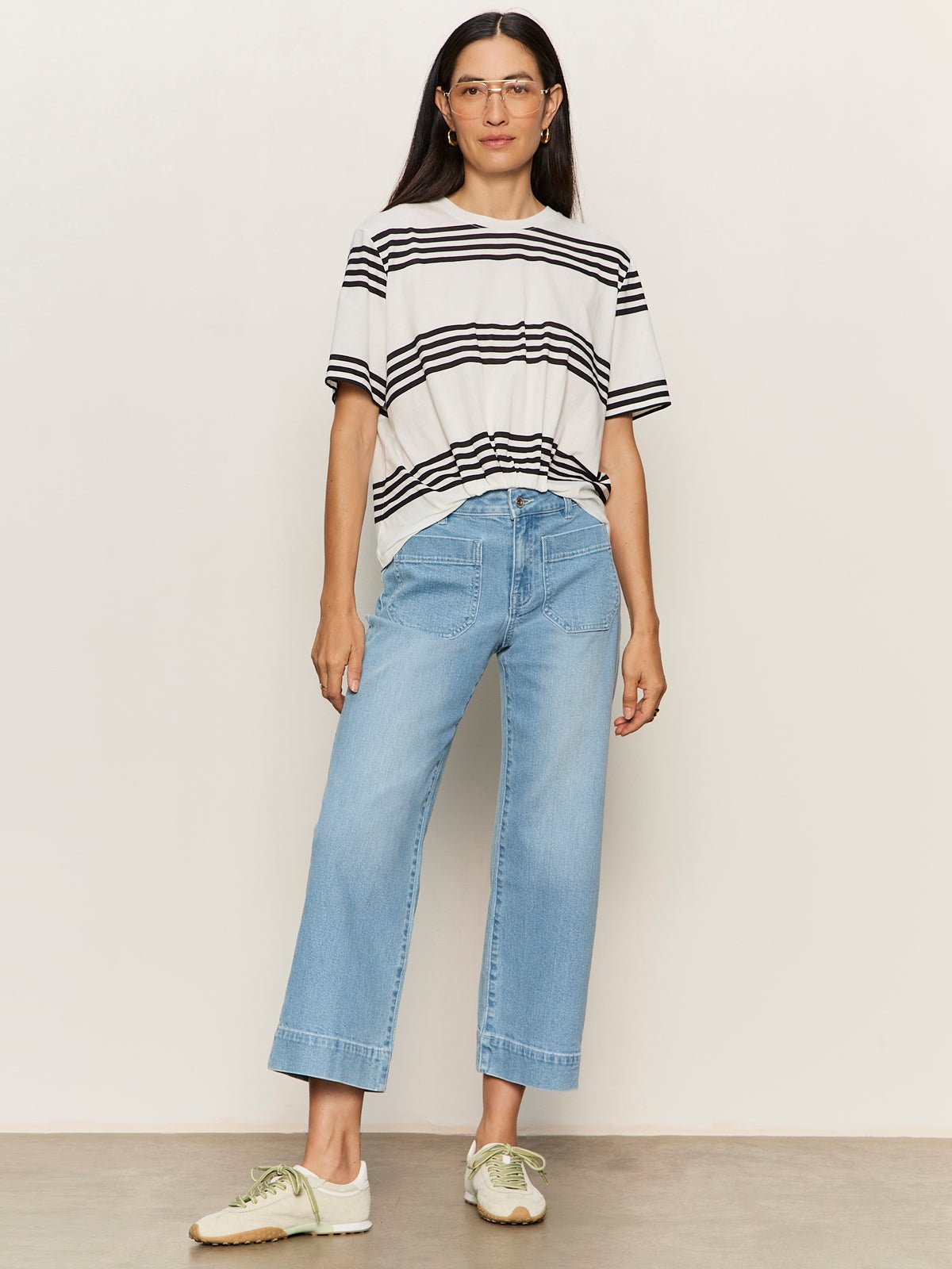 Sanctuary Clothing Everyday - TUCK IT UNDER TEE CHALK / BLACK STRIPE