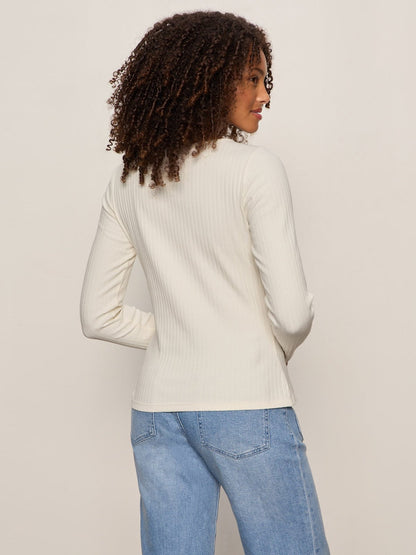 Sanctuary Clothing Featured - BUTTON FRONT RIBBED TOP COLLAGEN