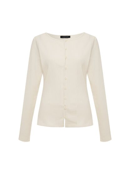 Sanctuary Clothing Featured - BUTTON FRONT RIBBED TOP COLLAGEN