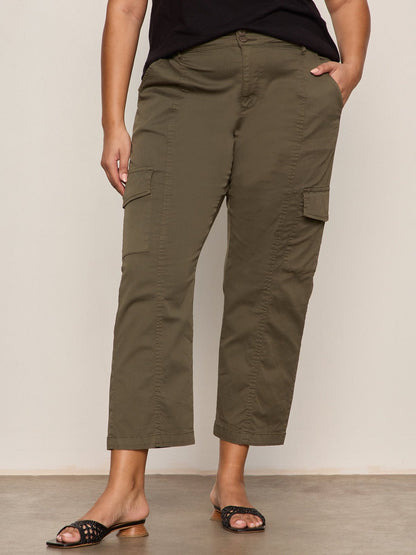 Sanctuary Clothing Quality - Rebel Straight Crop Pant Fatigue Extended Sizing
