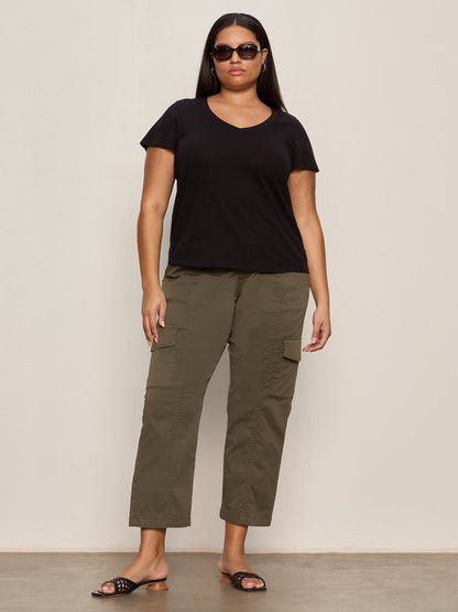 Sanctuary Clothing Quality - Rebel Straight Crop Pant Fatigue Extended Sizing