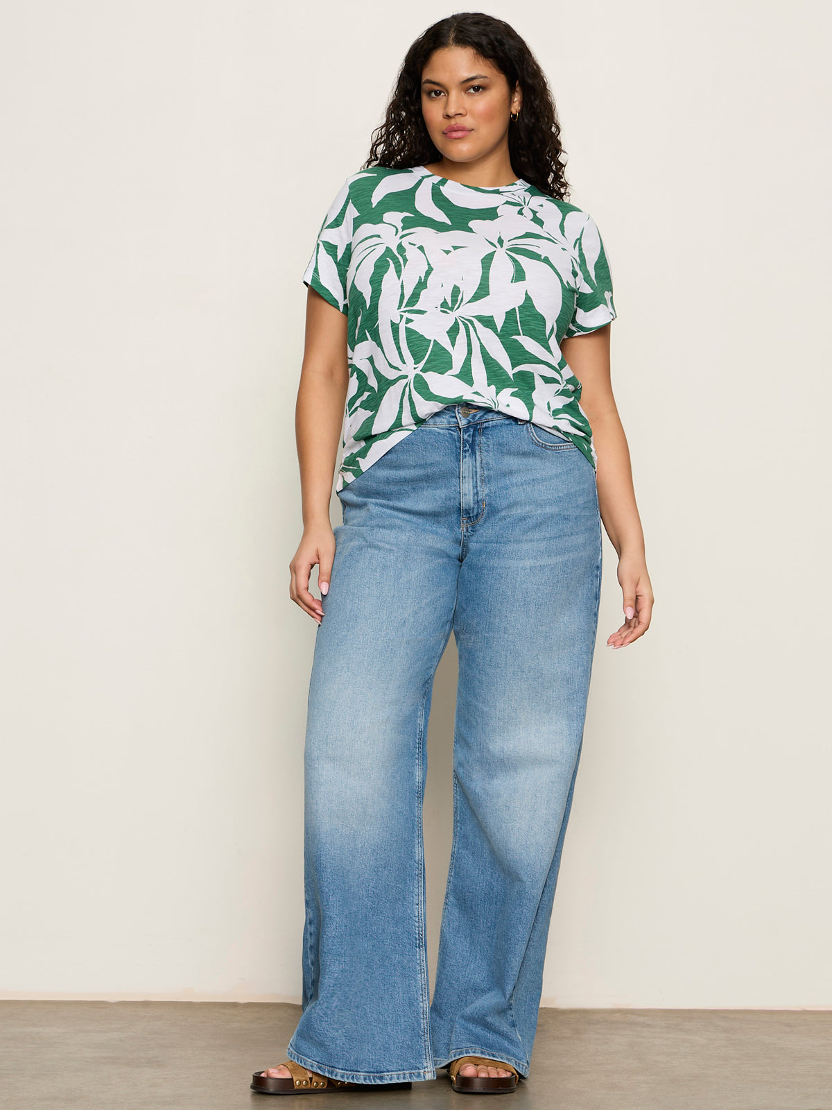 Sanctuary Clothing Discount - The Perfect Tee Green Inked Impressions Extended Sizing