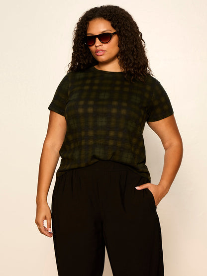Sanctuary Clothing New - The Perfect Tee Forest Plaid Extended Sizing