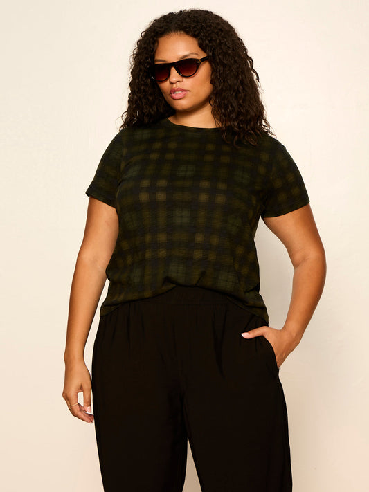 Sanctuary Clothing New - The Perfect Tee Forest Plaid Extended Sizing