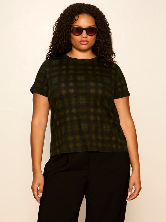 Sanctuary Clothing New - The Perfect Tee Forest Plaid Extended Sizing