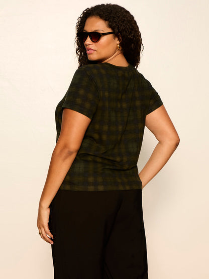 Sanctuary Clothing New - The Perfect Tee Forest Plaid Extended Sizing