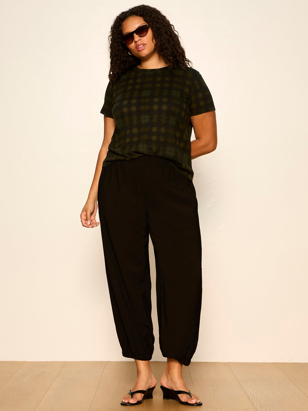 Sanctuary Clothing New - The Perfect Tee Forest Plaid Extended Sizing