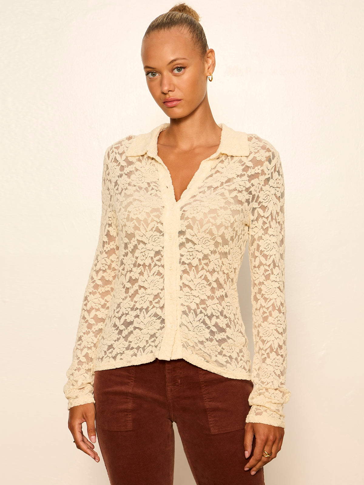 Sanctuary Clothing Smart Buy - Dreamer Lace Shirt Bone