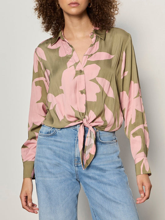 Sanctuary Clothing Premium - Lover Tie Shirt Pink Silhouette Petite Sizing