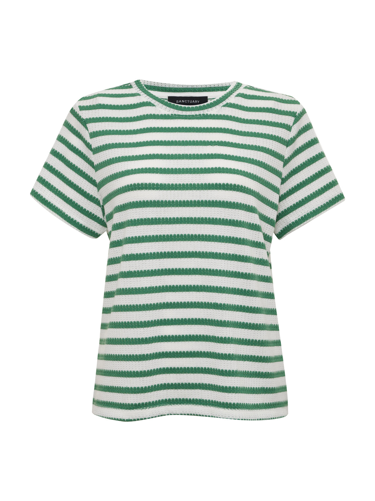 Sanctuary Clothing Best Price - Perfect Texture Tee Chalk/Green Juice Stripe Petite Sizing