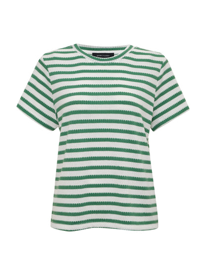 Sanctuary Clothing Best Price - Perfect Texture Tee Chalk/Green Juice Stripe Petite Sizing