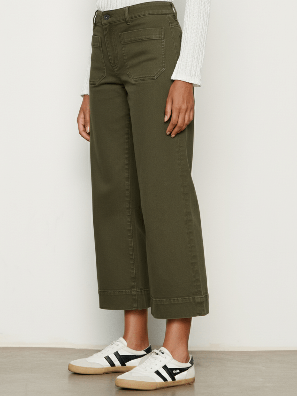 Sanctuary Clothing Recommended - The Marine Jean Crop Covert Green Petite Sizing
