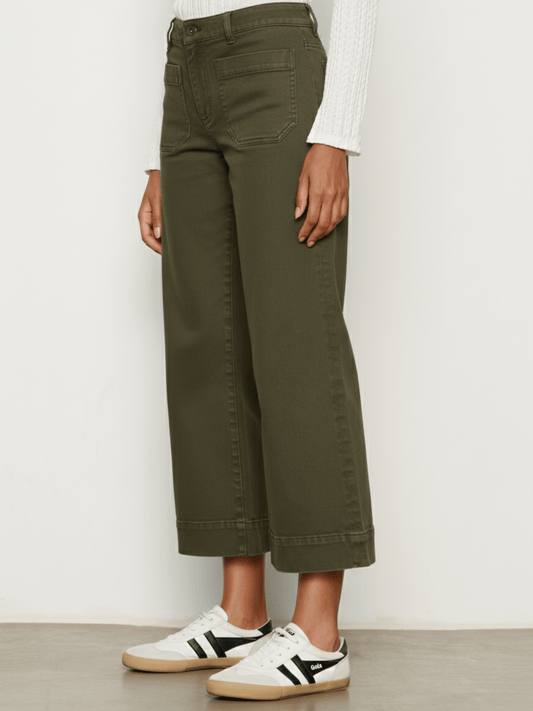 Sanctuary Clothing Recommended - The Marine Jean Crop Covert Green Petite Sizing