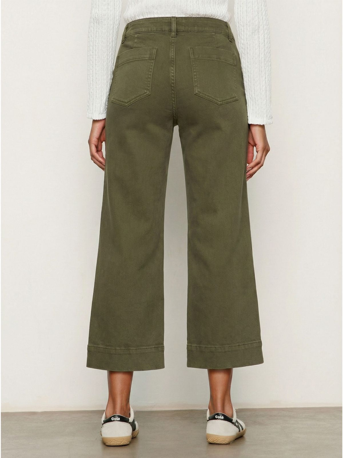 Sanctuary Clothing Recommended - The Marine Jean Crop Covert Green Petite Sizing