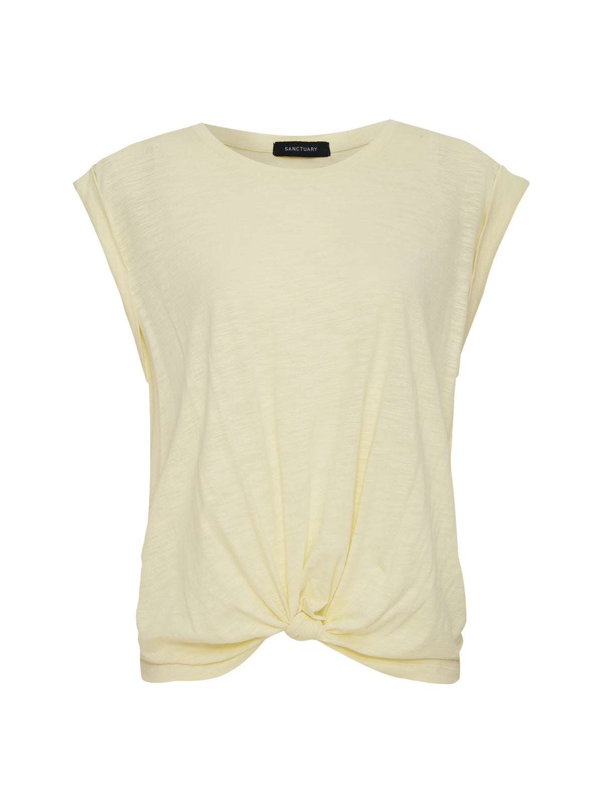 Sanctuary Clothing Trending - Knotted Muscle Tee Lemon Drop Petite Sizing