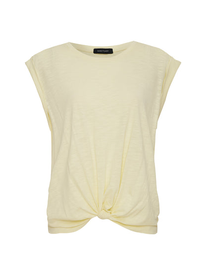 Sanctuary Clothing Trending - Knotted Muscle Tee Lemon Drop Petite Sizing