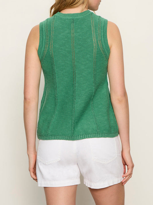 Sanctuary Clothing Recommended - Easy Pointelle Shell Green Juice Petite Sizing